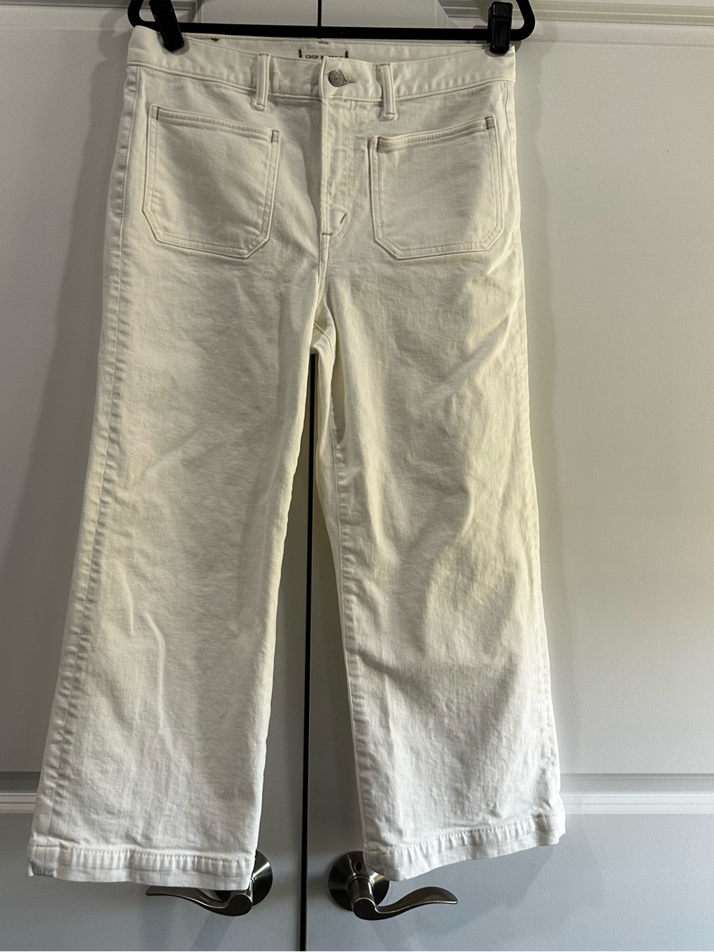 American Eagle White Crop Bootcut Jeans